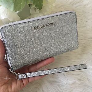 Michael Kors | Bags | Michael Kors Giftables Glitter Silver Wallet |  Poshmark